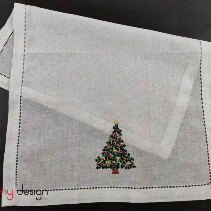 Chistmas hand towel-Pine tree embroidery ( 6 piecies)